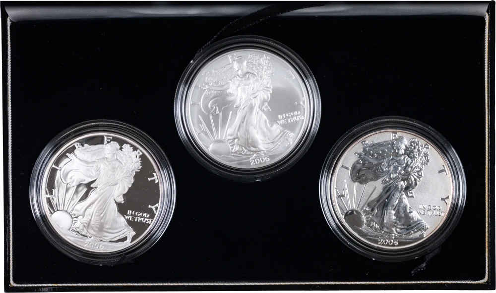 2006 3 Piece Silver Eagle Set