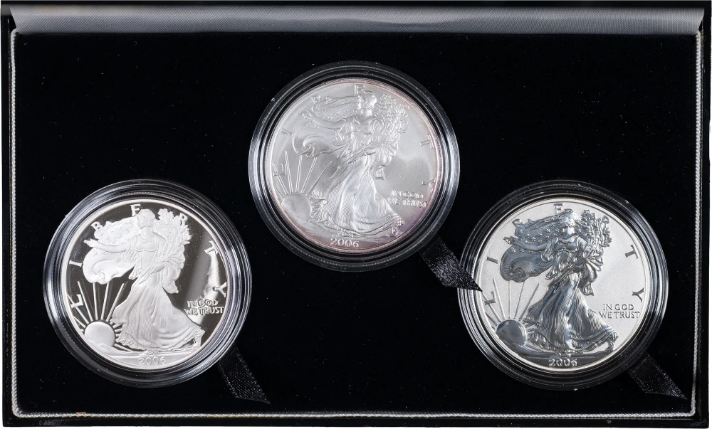 2006 3 Piece Silver Eagle Set