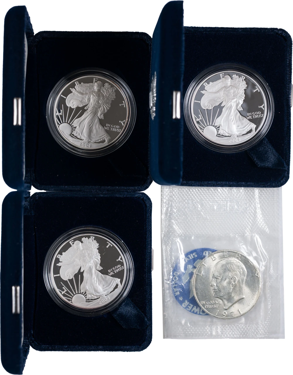 Ike Dollar and Silver American Eagles Group