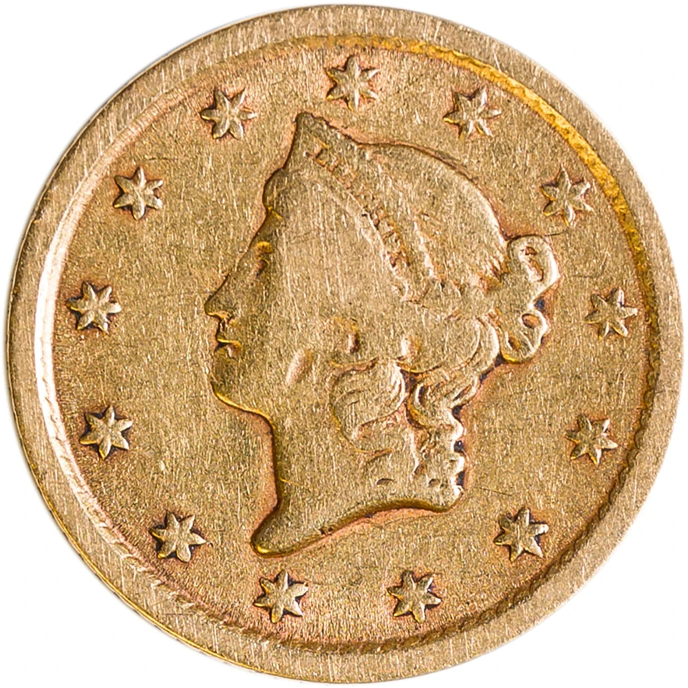Fine-VF 1852 $1 Gold