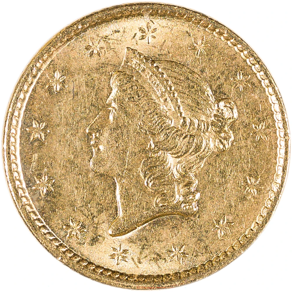 AU-50 1853 $1 Gold