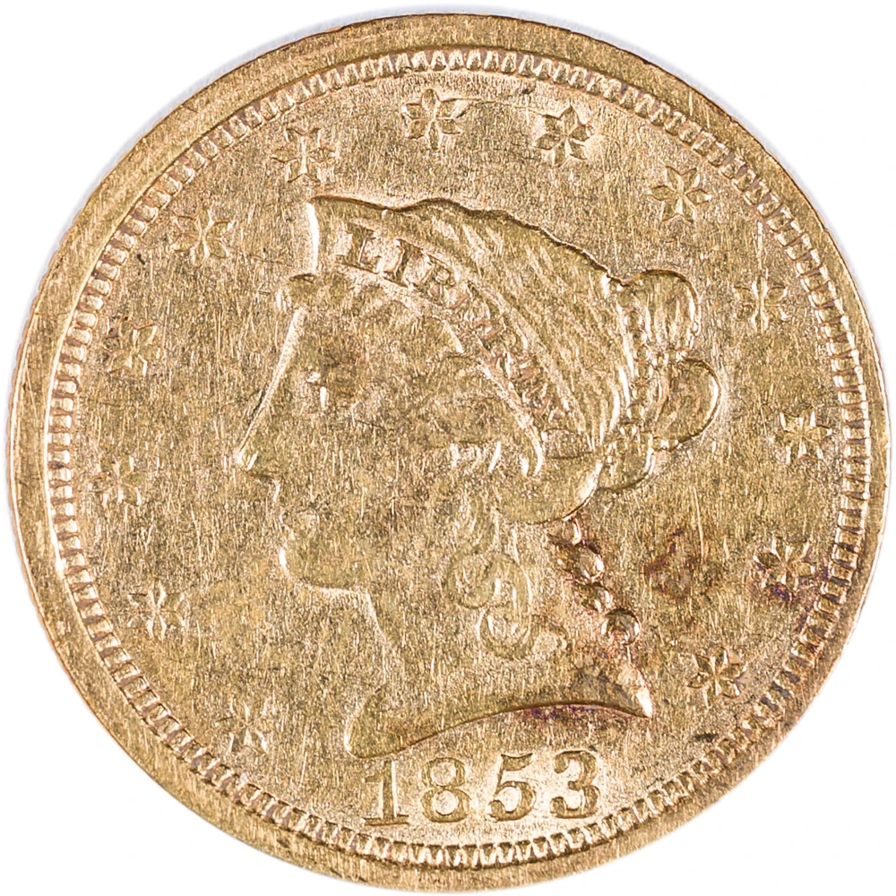 EF-40+ 1853 $2.50 Gold