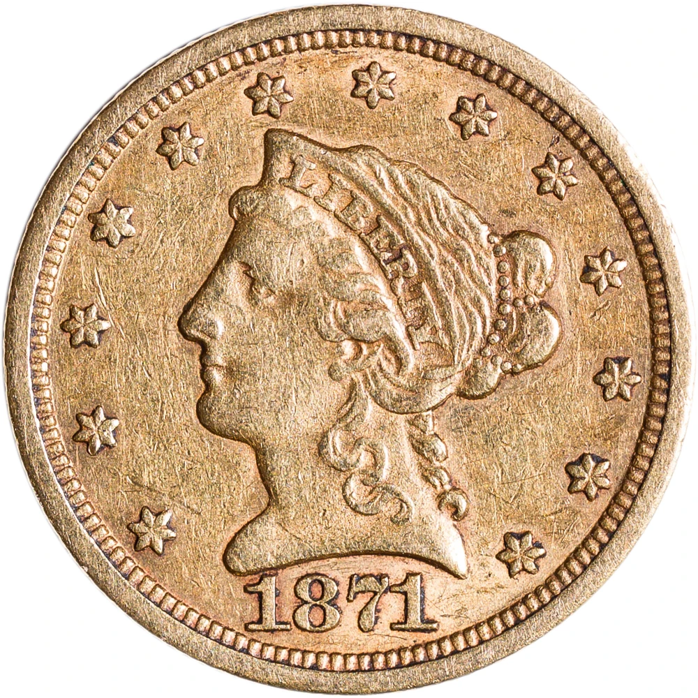 AU-50 1871-S $2.50 Gold