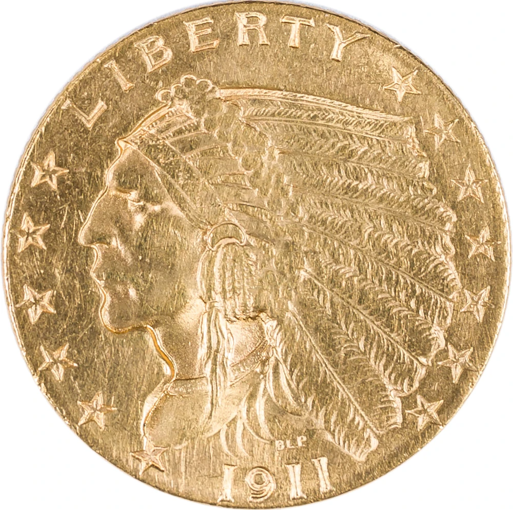 AU Details 1911 $2.50 Gold