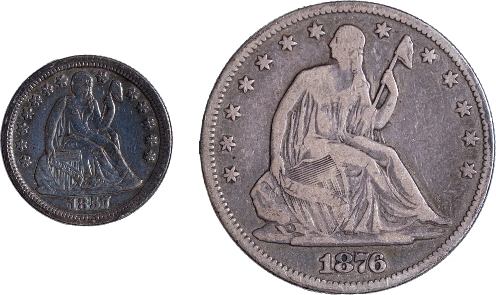 Liberty Seated Denomination Pair