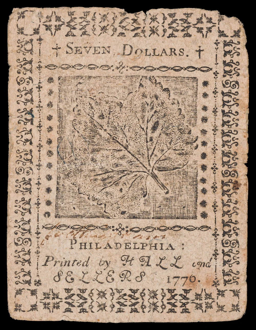 Fine 1776 $7 Continental Currency