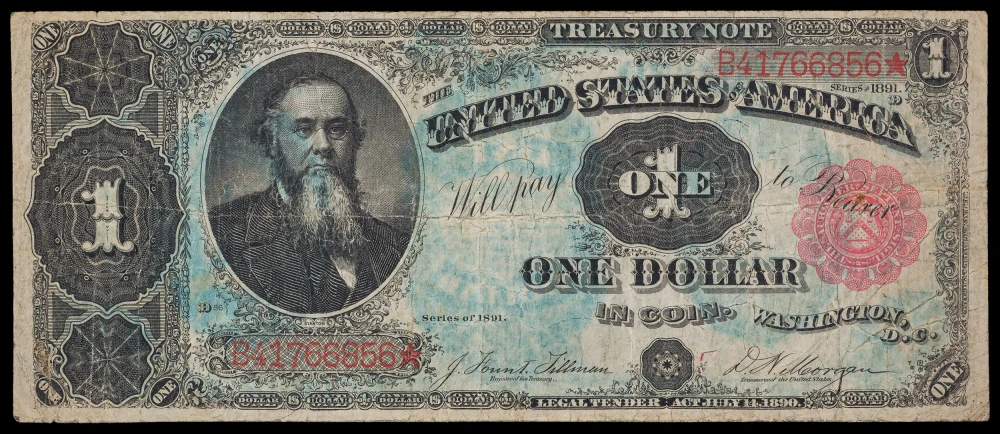 F+ 1891 $1 Treasury Note