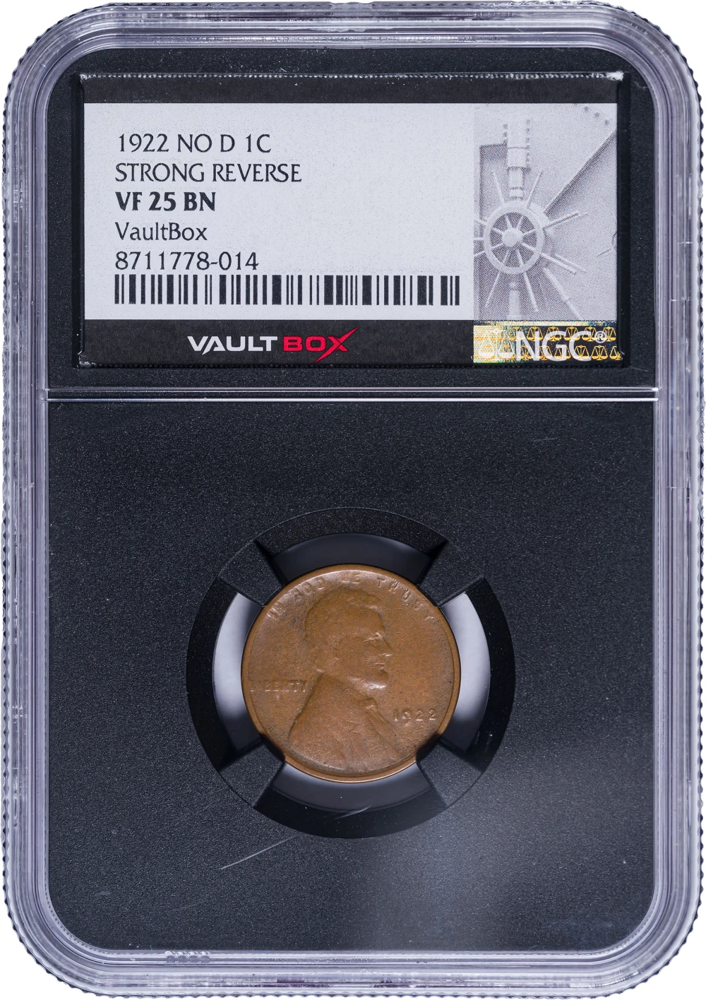 NGC VF-25 1922 "Plain" Lincoln Cent