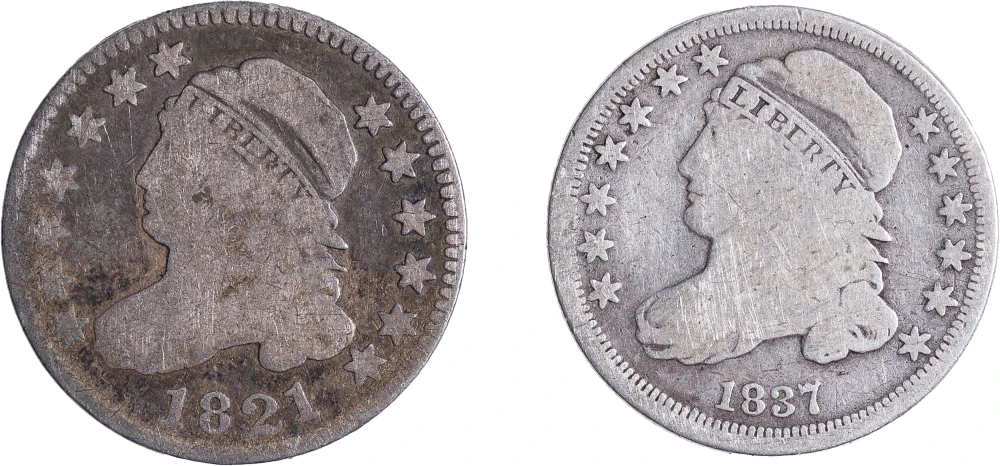 Pair Of G-4 Bust Dimes