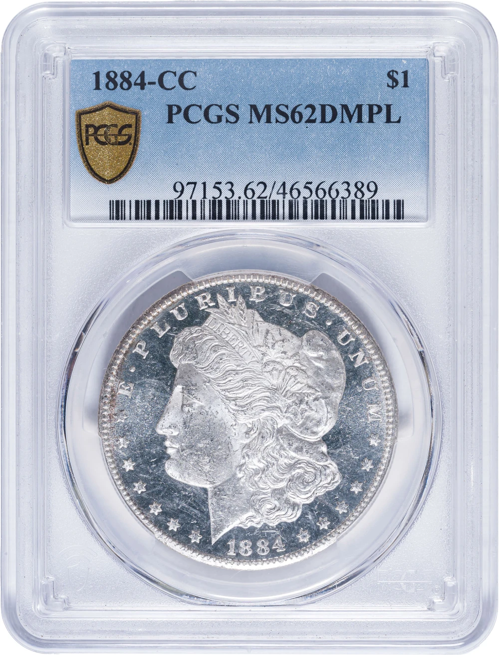 PCGS MS-62 DMPL 1884-CC Morgan Dollar