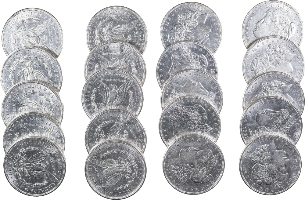 AU+ Roll Of 1921-D Morgan Dollars