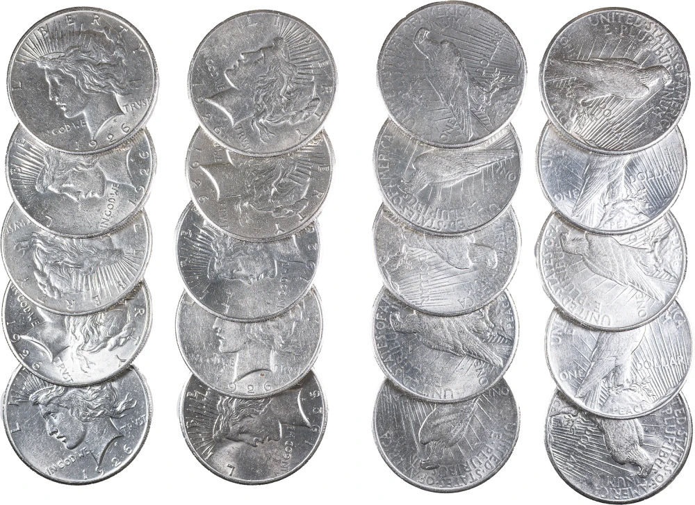 AU+ Roll Of 1926 Peace Dollars