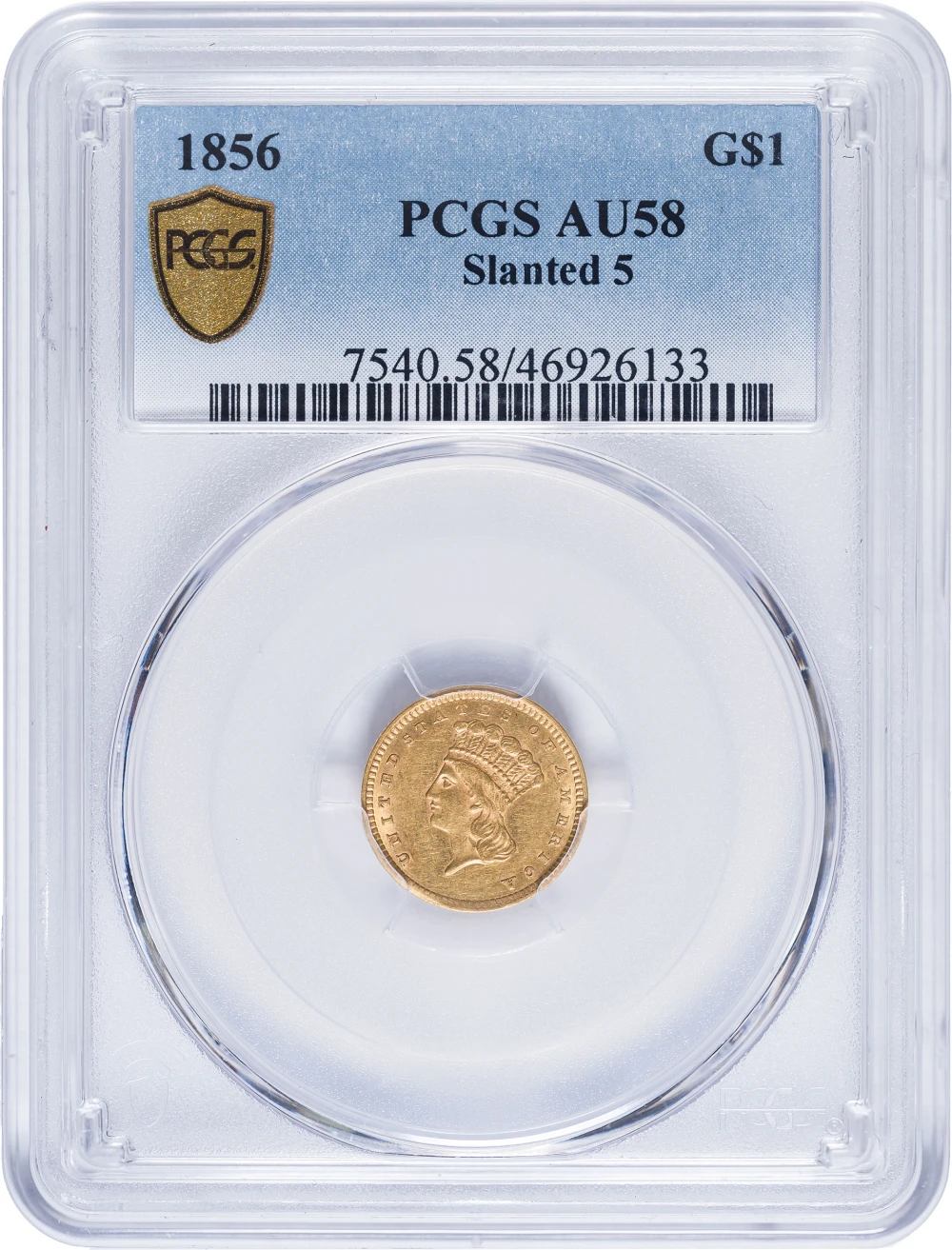 PCGS AU-58 1856 $1 Gold