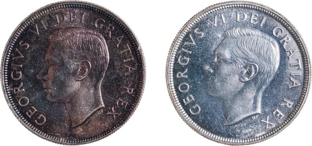 Gem PL 1949 Canadian Silver Dollar Pair