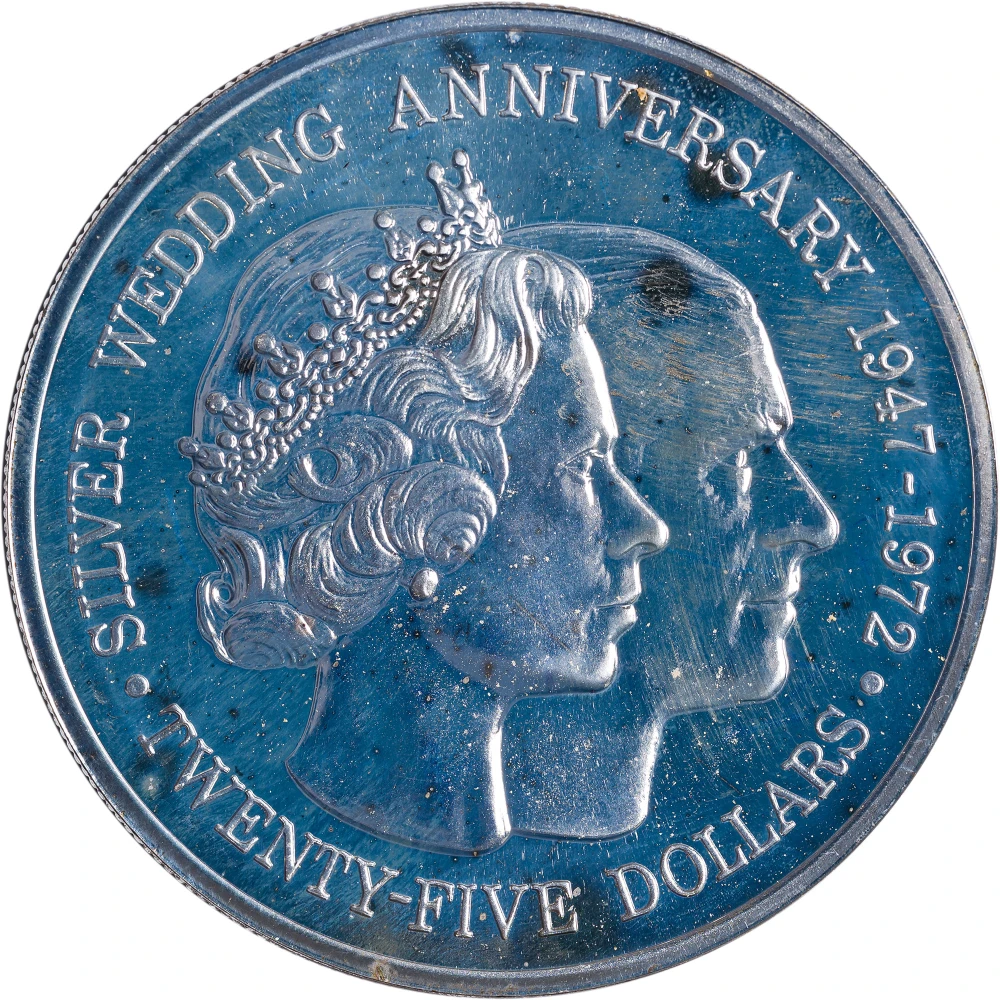 Cayman Islands. Gem Proof 1972 Silver $25