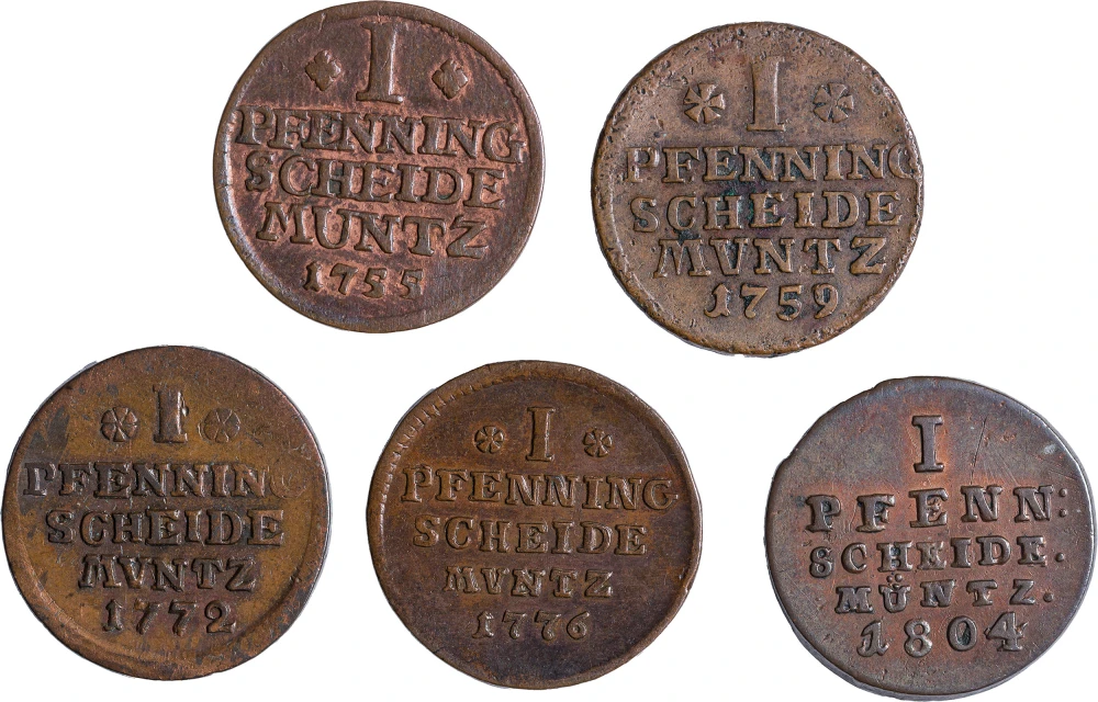 German States. Group of Copper Wildman Pfennings