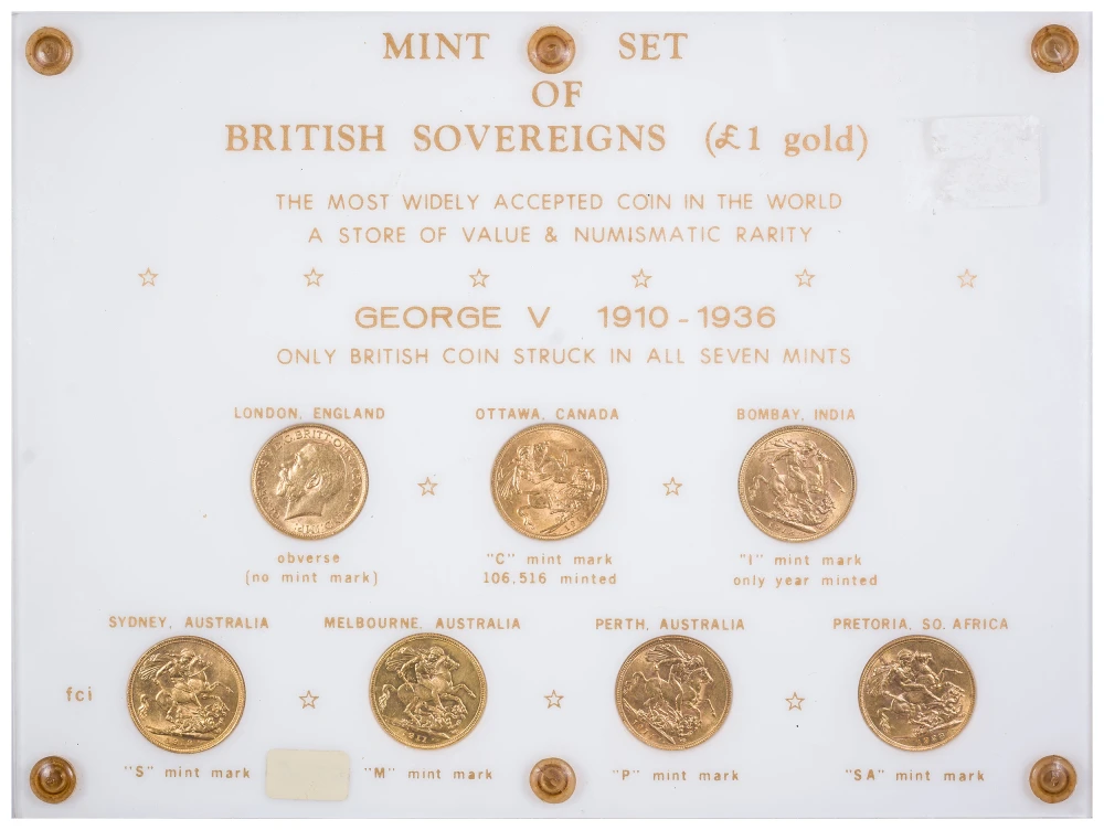 Great Britain. Seven-Piece Gold Sovereign Set