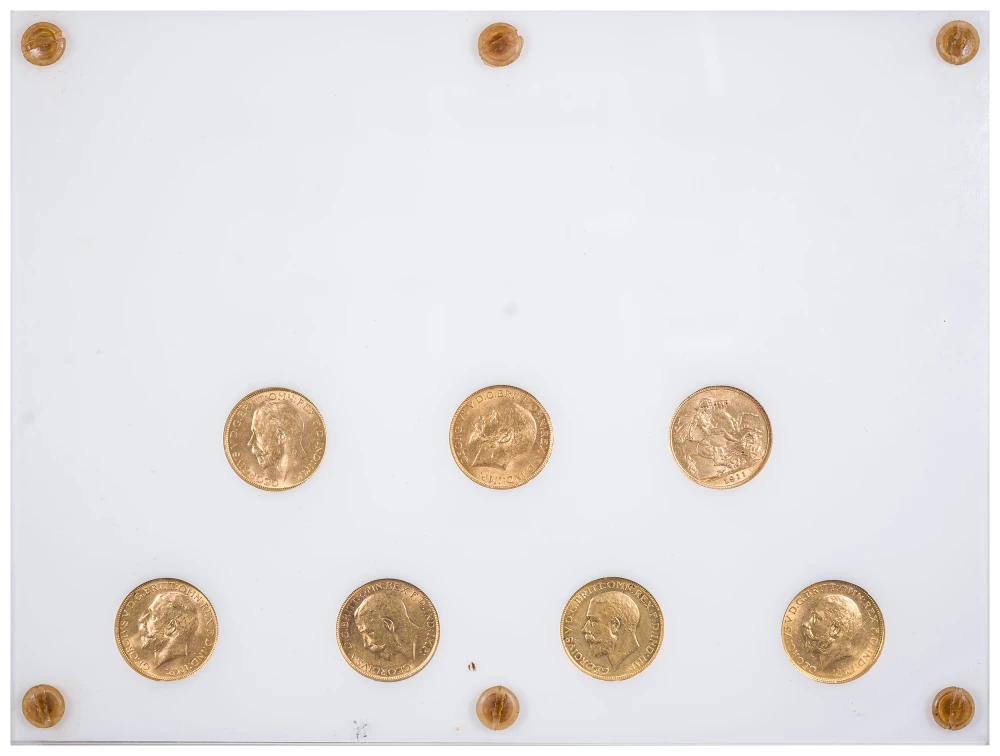 Great Britain. Seven-Piece Gold Sovereign Set