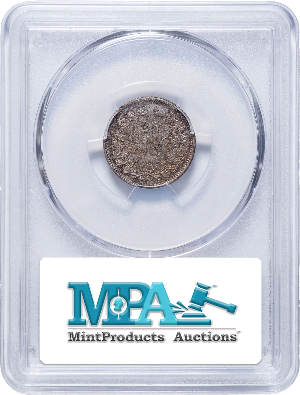 Netherlands. PCGS MS-65 Colorful 1895 25-Cents