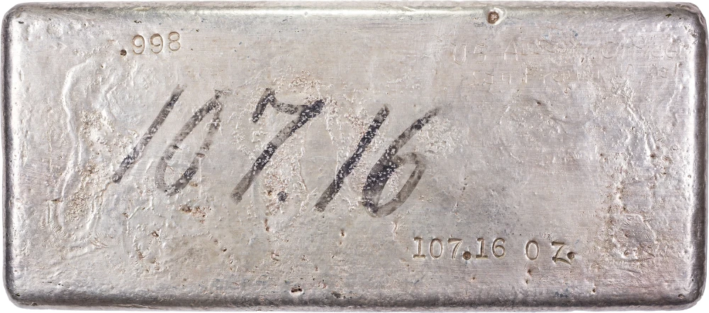 Incredible 107.16 Ounce Poured Silver Grease Bar