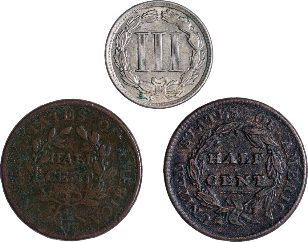 Four-Cents Face Value Coin Trio