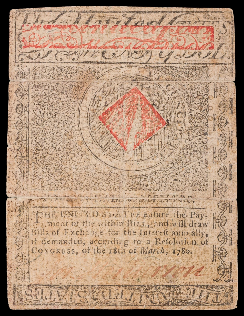 Massachusetts-Bay. VF 1780 Twenty Dollars