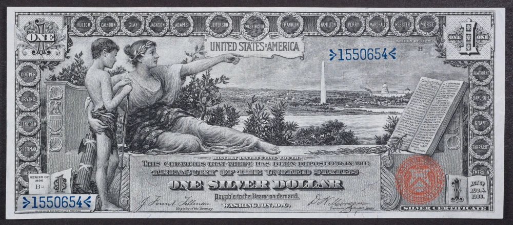 AU 1896 Educational $1 Silver Certificate