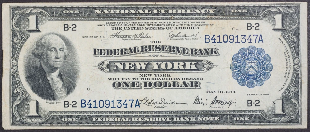 VF+ 1918 $1 Federal Reserve Note