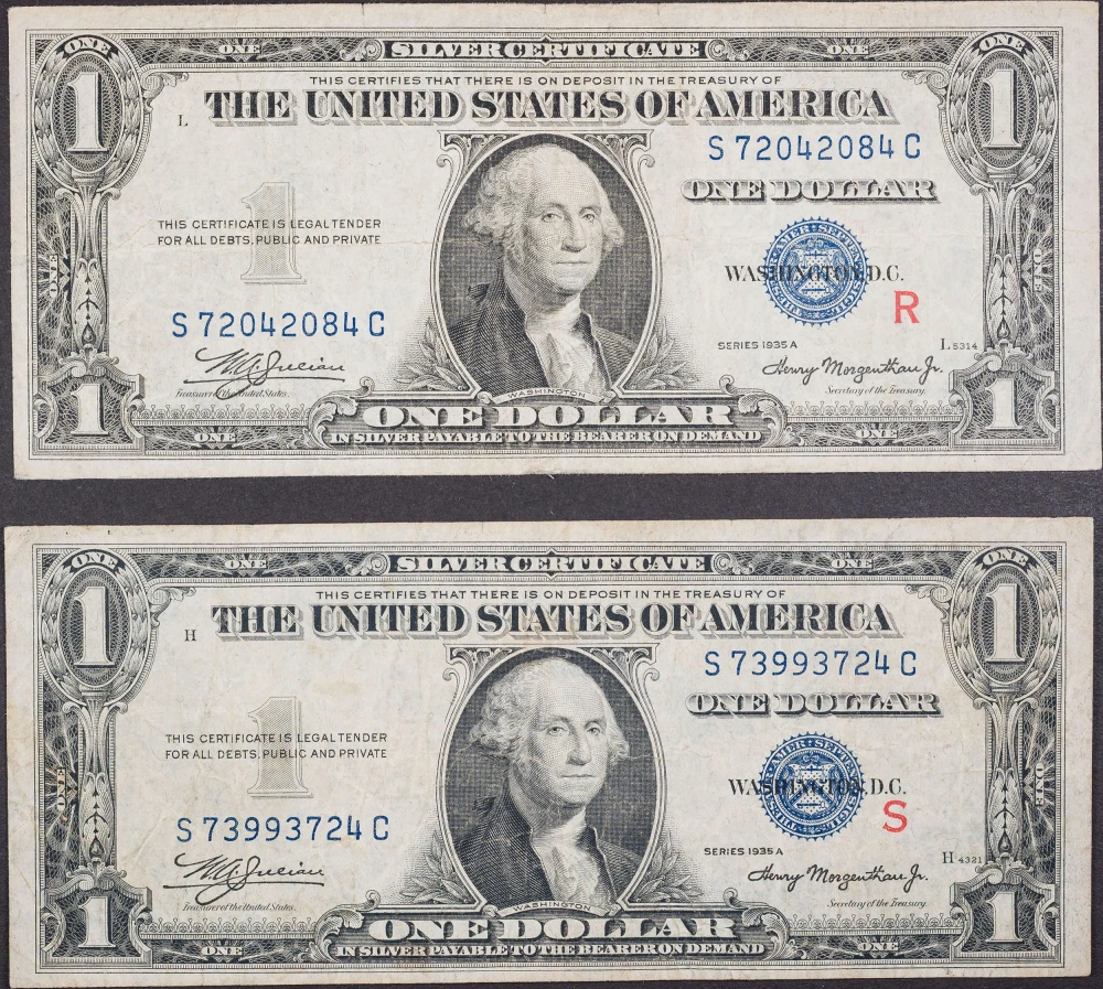 2 Piece Set Of VF Experimental 1935-A $1