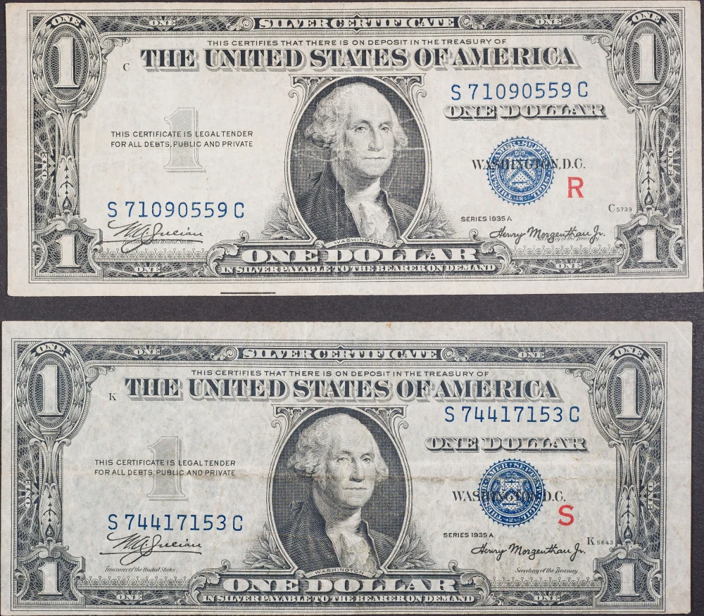 2 Piece Set Of VF Experimental 1935-A $1