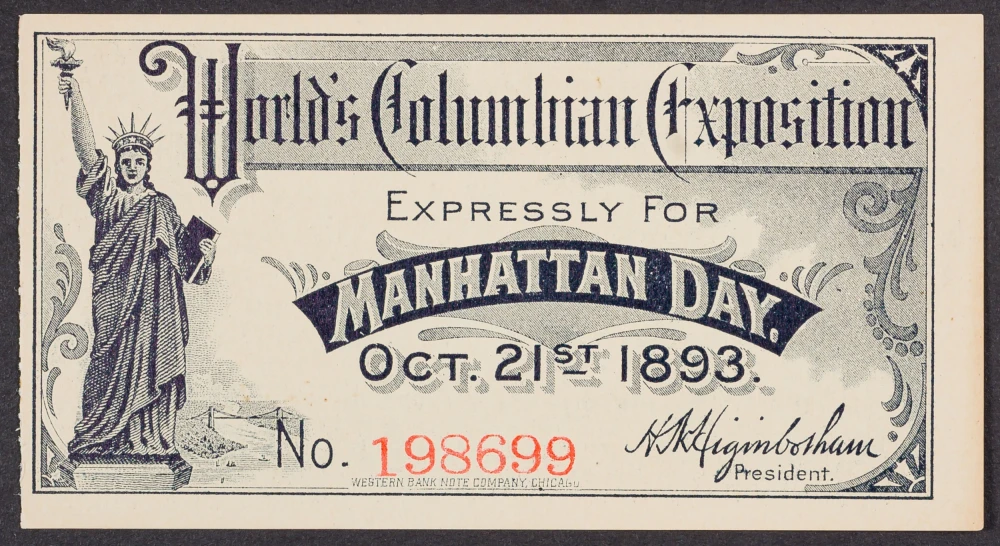 Choice Unc 1893 Columbian Expo Ticket