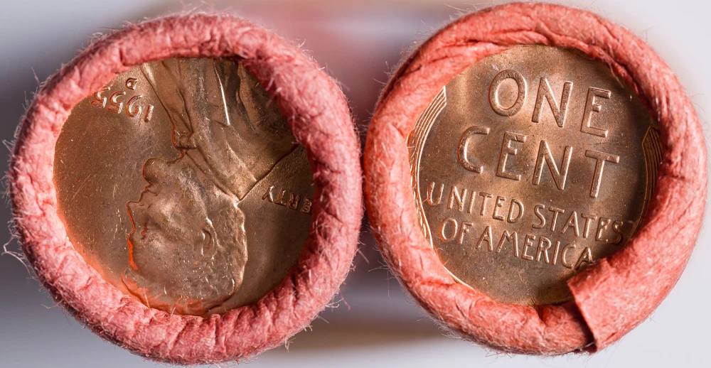 1955 & 1955-D Original Bank Wrapped Lincoln Rolls