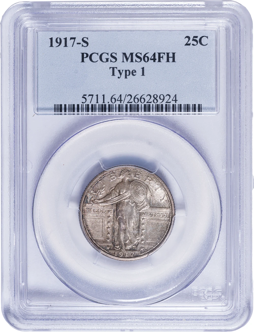 PCGS MS-64 FH 1917-S TI Quarter