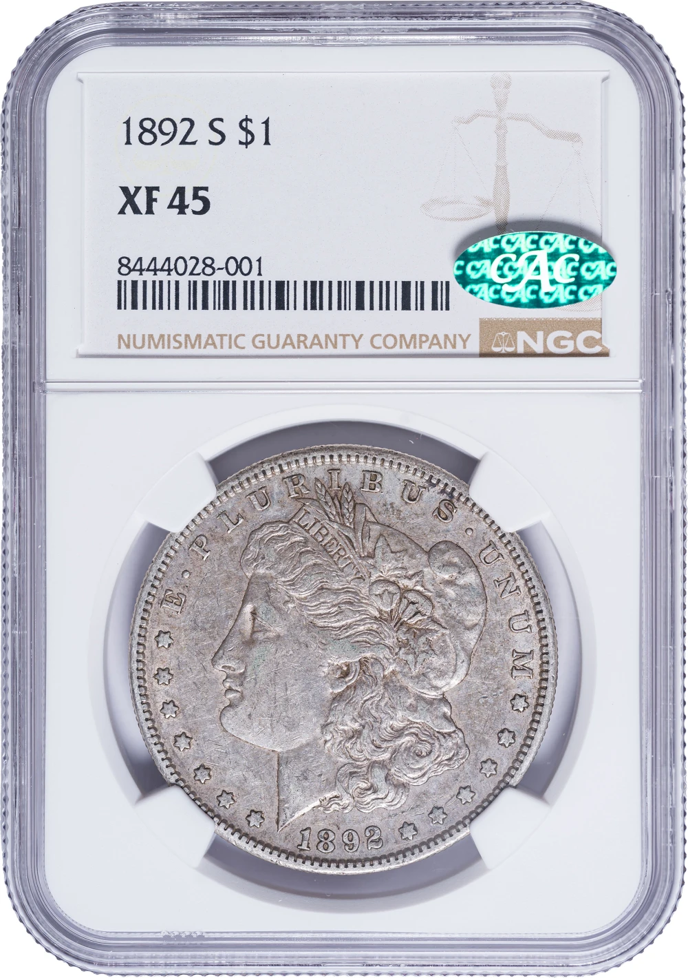 NGC EF-45 CAC 1892-S Morgan Dollar