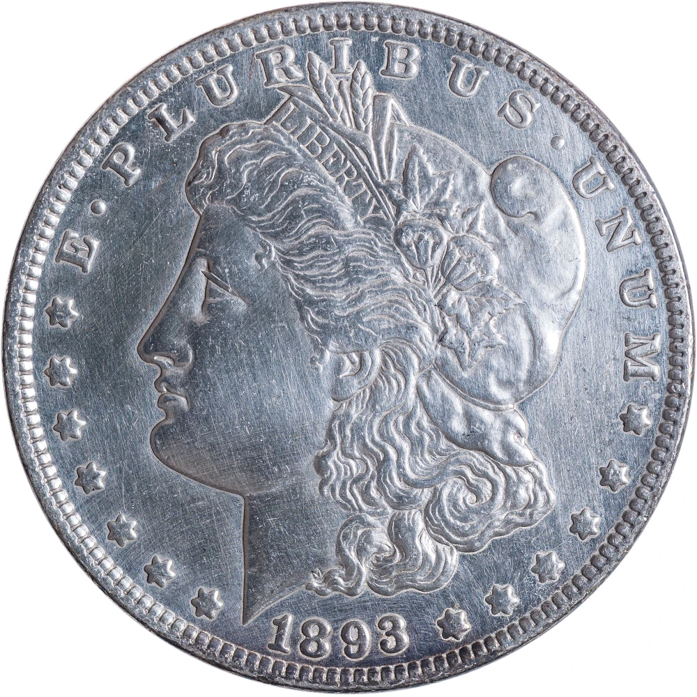 AU Details 1893 Morgan Dollar
