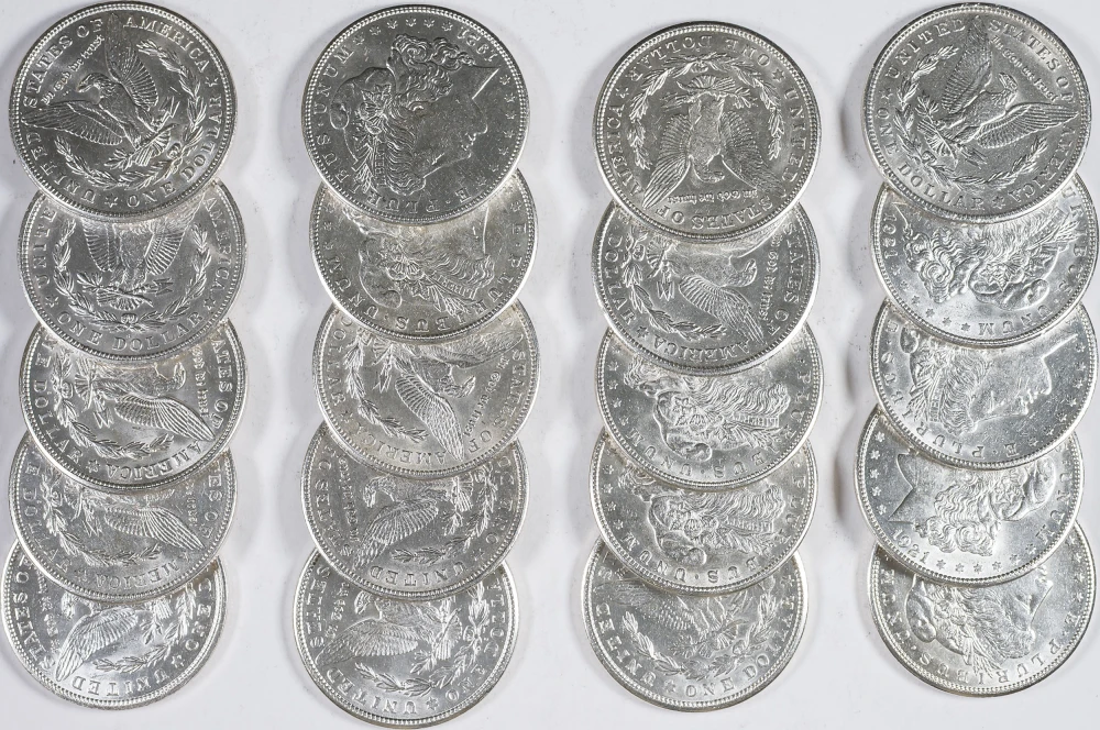 AU Roll Of 1921-S Morgan Dollars