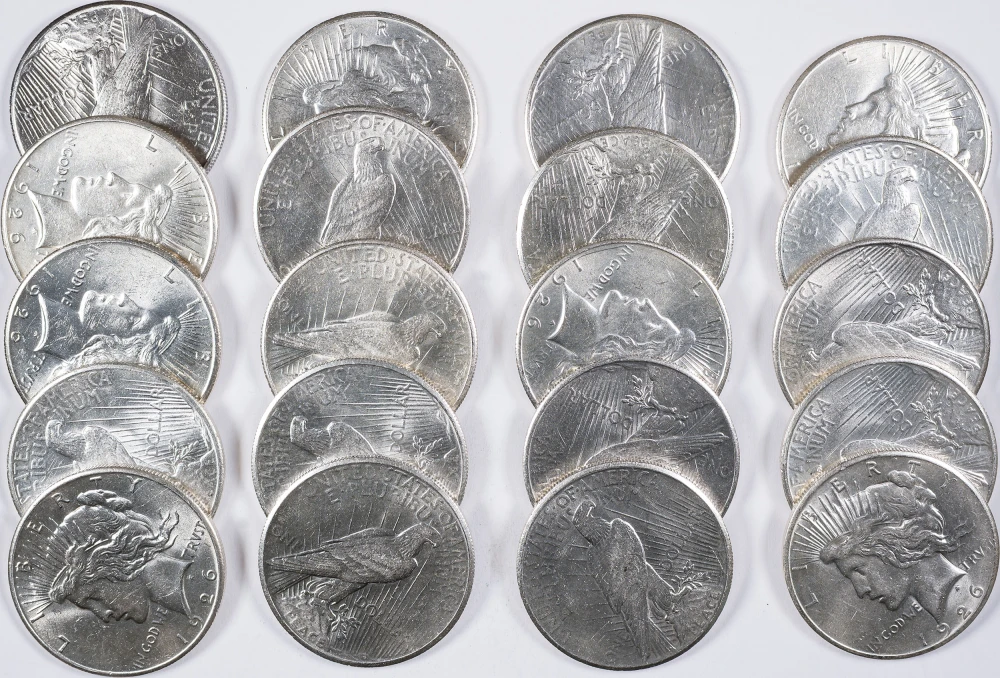 AU+ Roll Of 1926 Peace Dollars