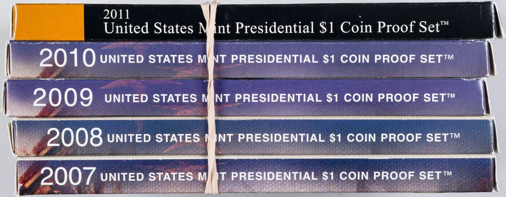 2007-2011 Proof Presidential $1 Proof Set Lot