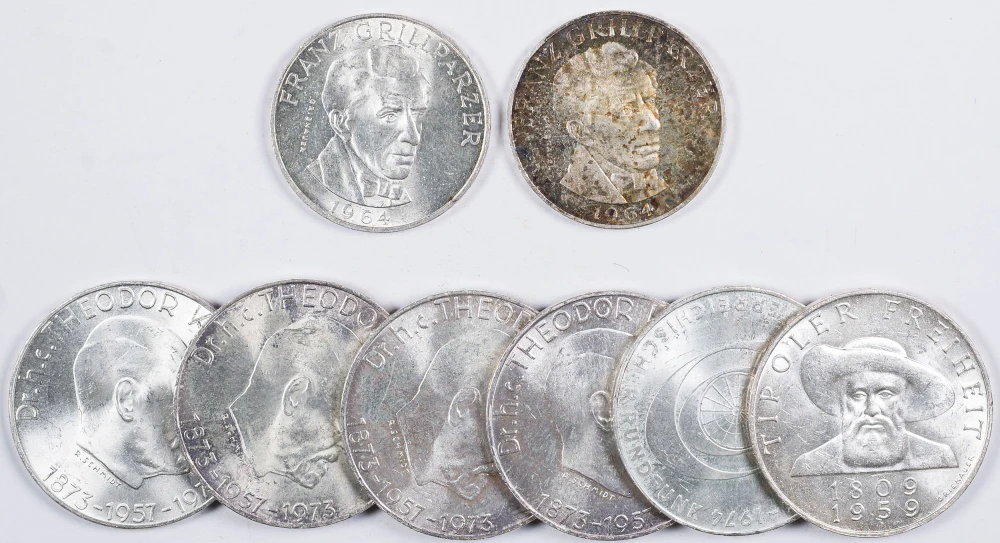 Austria. Silver 25 & 50 Schilling Lot