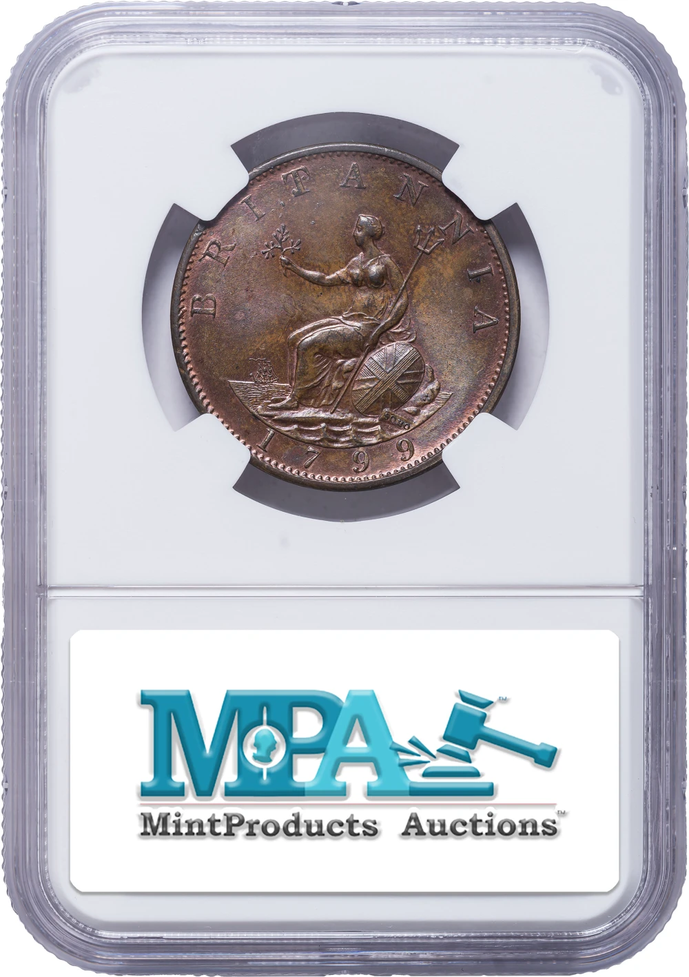 Great Britain. NGC MS-64 BN 1799 Halfpenny