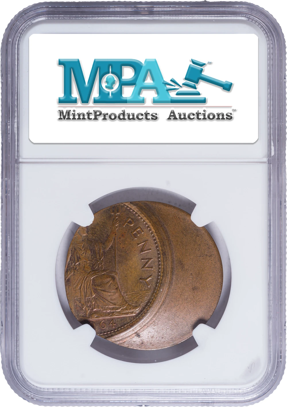 Great Britain. NGC MS-64 BN Off-Center 1964 Penny