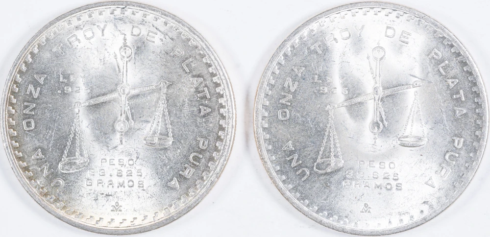 Mexico. 1979 & 1980 One Ounce Silver
