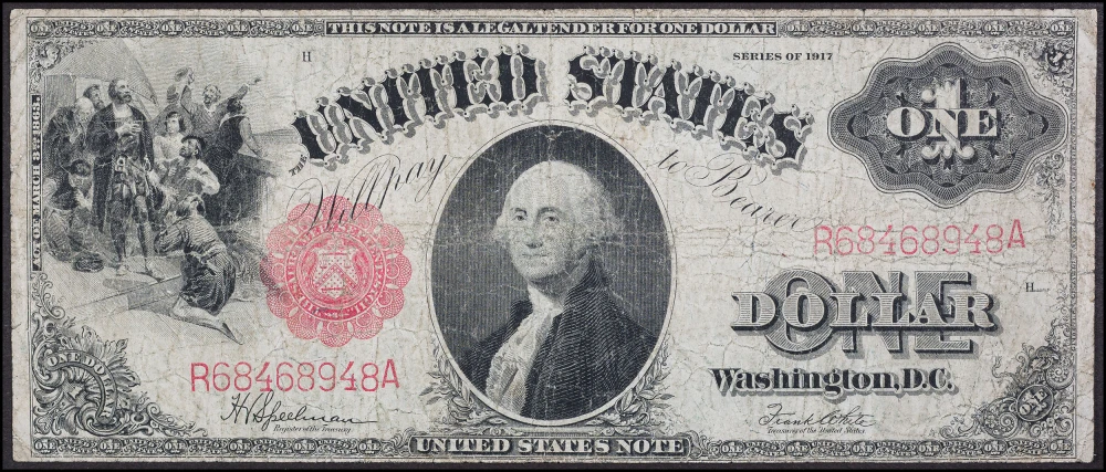 Fine 1917 $1 Legal Tender Note