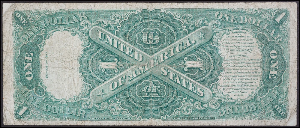Fine 1917 $1 Legal Tender Note