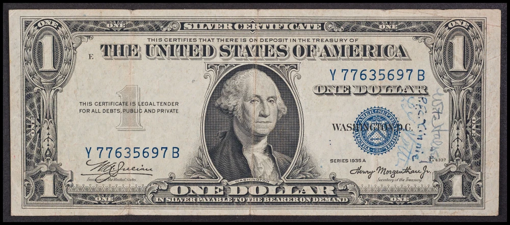 VF 1935A $1 WWII "Short Snorter"