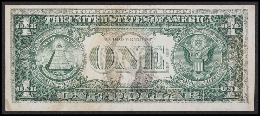 VF 1977A $1 FRN Off Set Printing Error
