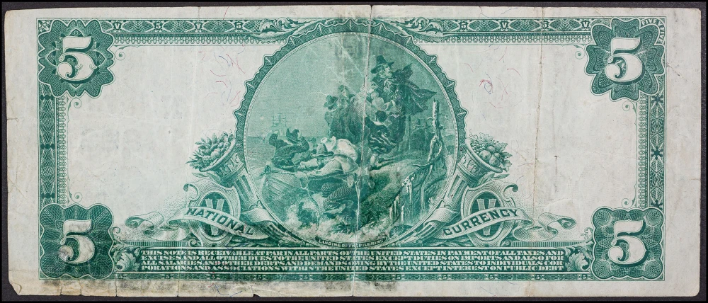 VF Details 1902 Gloucester MA $5 National