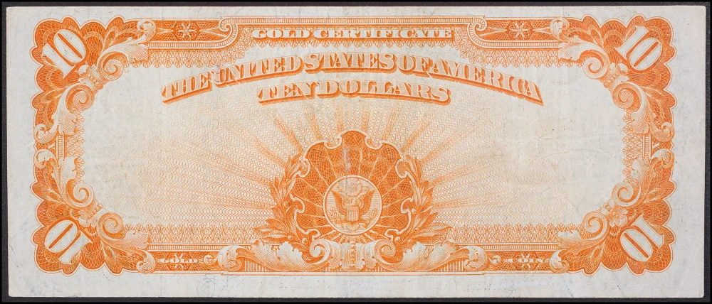 VF+ 1922 $10 Gold Certificate