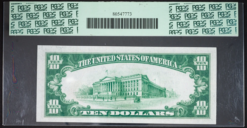 PCGS Gem-66 PPQ. 1929 $10 Federal Reserve Note