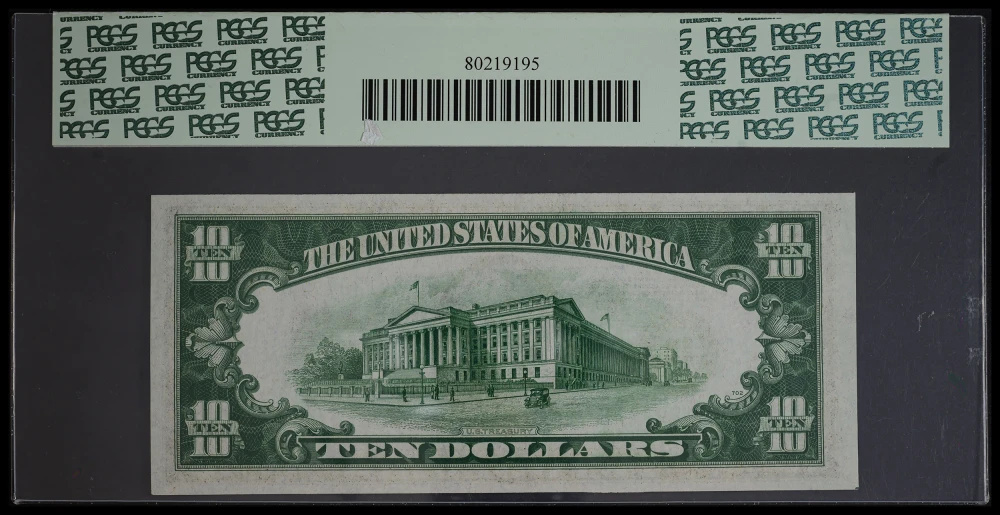 PCGS Gem-65 PPQ 1934A $10 Federal Reserve Note